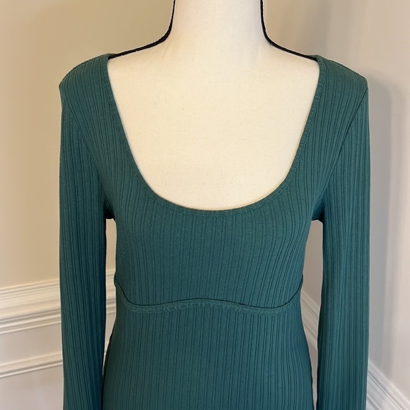 Forever 21 Hunter Green Long Sleeve Knit BodyCon Dress Size Large - Picture 5 of 11